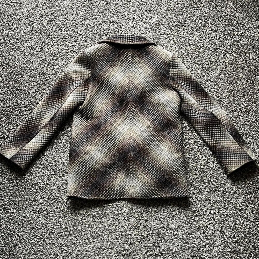 Vintage Pendleton Houndstooth Blazer Womens Small Snakeskin Tan 100% Wool Winter - Picture 5 of 8